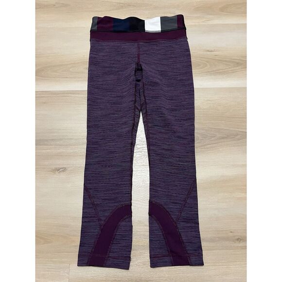 Lululemon Run: Inspire Crop II Wee Are From Space September Plum /‎ Pow Stripe 2 - Picture 1 of 5
